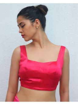 Chidiyaa - Pink Kaveri Mashru Silk Stitched Blouse