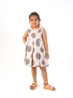 Lil Glam - Off White Upside Flower Beautified Dress