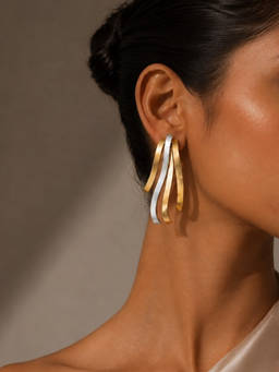 House of Pehr - Gold And Silver Plated Duo Tone Drop Earrings