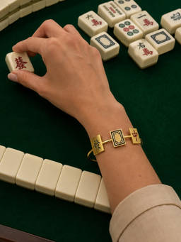 House of Pehr - Gold Plated Mahjong Cuff Bracelet
