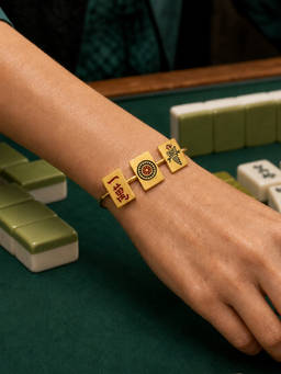 House of Pehr - Gold Plated Mahjong Cuff Bracelet