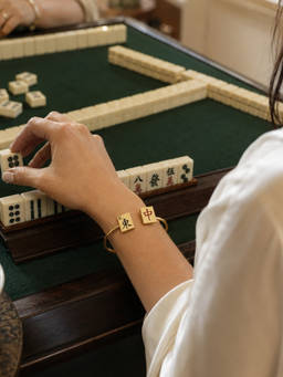 House of Pehr - Gold Plated Mahjong Open Cuff Bracelet