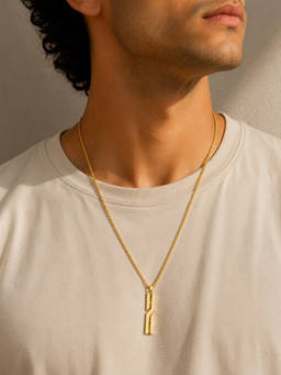 House of Pehr - Gold Plated Vertical Pendant With Chain For Men