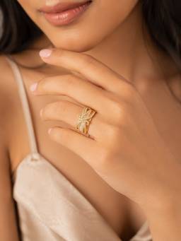 ABHUSHANAM - Women Designer Crossover Ring (55876)