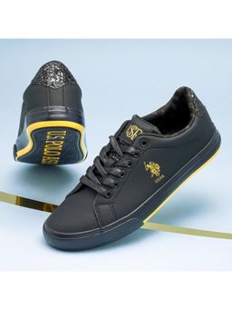 U.S. POLO ASSN. - Women Black Beverly 3.0 Solid Brand Logo Printed Sneakers