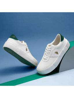 U.S. POLO ASSN. - Women White Cordela 3.0 Round Toe Lace-Ups Sneakers
