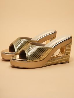 ERIDANI - Evara Gold Textured Wedges