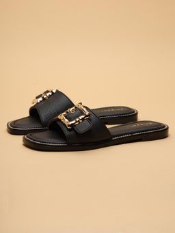 ERIDANI - Kairo Black Texture Flats