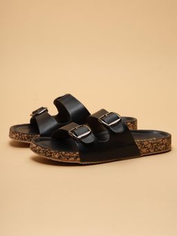 ERIDANI - Pepper Black Buckle Sandals