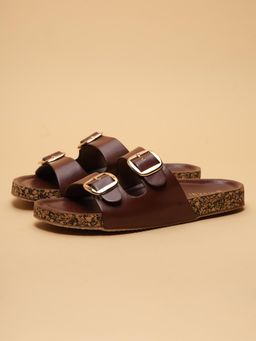 ERIDANI - Pepper Tan Buckle Sandals