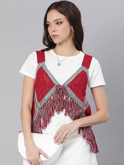 Magic Needles - Granny Square Top - Red