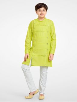 Jeetethnics - Boys Green Kurta Pyjama (Set of 2)