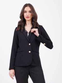 FableStreet - LivIn Single Breasted Blazer - Black