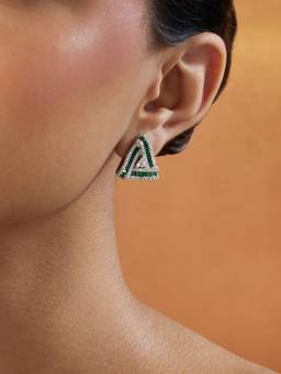 Indinoor - Zircon Green Stud Earrings
