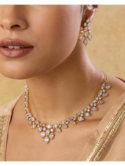 Indinoor - White Zircon Jewellery Set