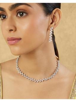 Indinoor - Zircon White Jewellery Set