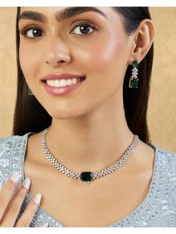 Indinoor - Zircon Green Jewellery Set