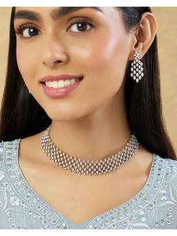 Indinoor - Zircon White Jewellery Set