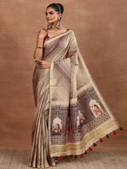 Libas - Silk Blend Saree with Unstitched Blouse