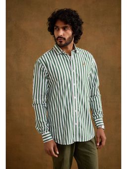 neopalms - Men Collar Neck Stripes Multi-Color Pure Cotton Casual Shirt