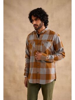 neopalms - Men Collar Neck Checks Multi-Color Other Casual Shirt