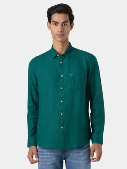 Pepe Jeans - Regular Fit Full Sleeves Green Shirt