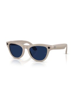 Ray-Ban Meta - Ray-Ban | Meta Skyler Unisex Cat Eye Shiny Chalky Grey Frame Transitions Blue Lens - 0RW40146700MF52