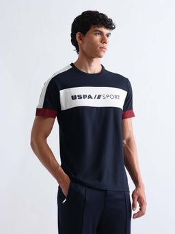 U.S. POLO ASSN. - Blue Men's Colour Blocked Slim Fit T-shirt