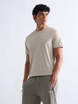 U.S. POLO ASSN. - Beige Men's Solid Slim Fit T-shirt