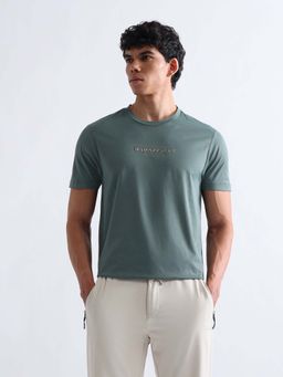 U.S. POLO ASSN. - Green Men's Solid Slim Fit T-shirt