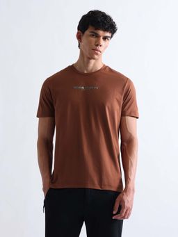 U.S. POLO ASSN. - Brown Men's Solid Slim Fit T-shirt