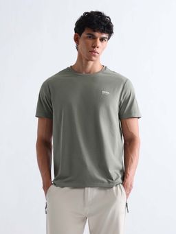 U.S. POLO ASSN. - Green Men's Solid Slim Fit T-shirt