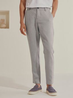 Andamen - Regular Fit Casual Men Grey Linen Trouser