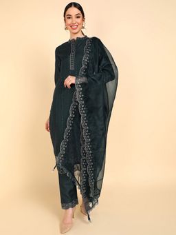 Vaamsi - Women Poly Silk Embroidered Kurta Trousers with Dupatta (Set of 3)