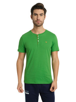 AM SWAN - Mens Solid-plain Online Lime Green T-shirt