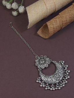 I Jewels - Ethnic Silver Oxidised Maang Tikka