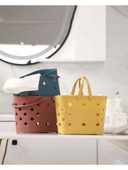 Voncasa - Basket with Handles Yellow Plastic