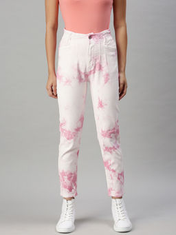 SHOWOFF - Women's Casual Mom Fit High-rise Pink Jeans