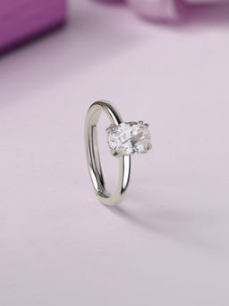Ornate Jewels - 925 Silver 1.90 Carat American Diamond Solitaire Adjustable Ring for Women & Girls