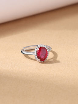 Ornate Jewels - 925 Silver Oval Blue Spinel Celestial Trio Adjustable Ring for Women & Girls