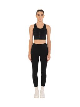 STRCH - Black Solid Nylon High Rise Leggings