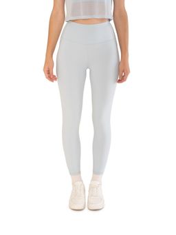 STRCH - Blue Solid Nylon High Rise Leggings