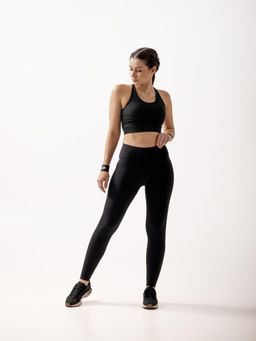 STRCH - Everyday Training Black Printed High Rise Gym Leggings