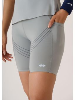 STRCH - Grey High Rise Slim Fit Workout Shorts