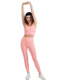 STRCH - Peach Solid Nylon High Rise Leggings