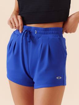 STRCH - Dazzling Blue Solid Regular Fit High Rise Running Shorts