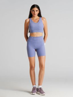 STRCH - Purple Haze Solid Slim Fit High Rise Shorts