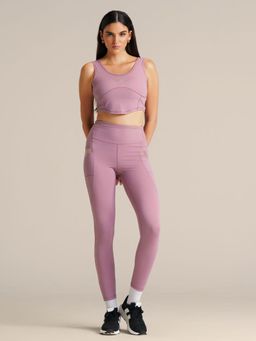 STRCH - Wonder Warrior Dusty Orchid Printed High Rise Gym Leggings
