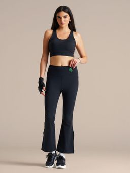 STRCH - Powerpuff Black Printed High Rise Slim Fit with Slit Gym Leggings