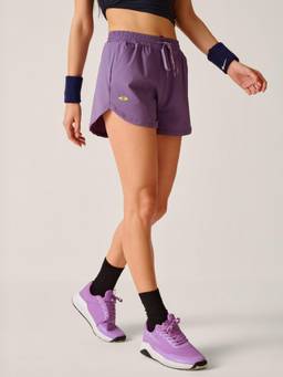 STRCH - Dusty Orchid Solid Regular Fit High Rise Looney Tunes Running Shorts
